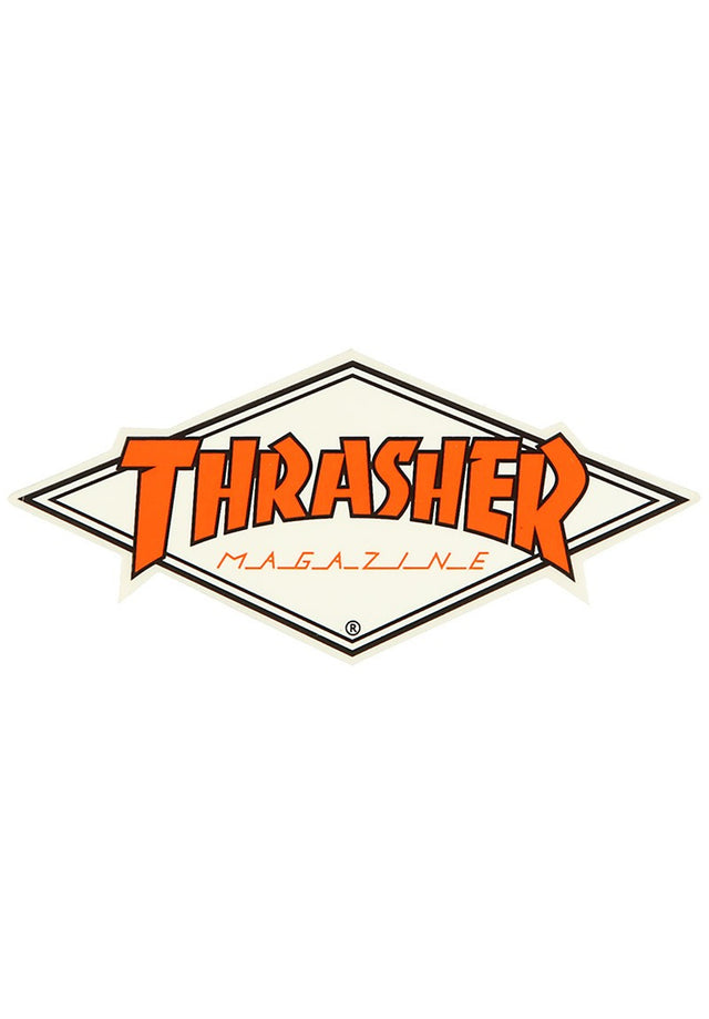 Diamond Logo Sticker 4-3/8 x 1-7/8 white-orange Vorderansicht