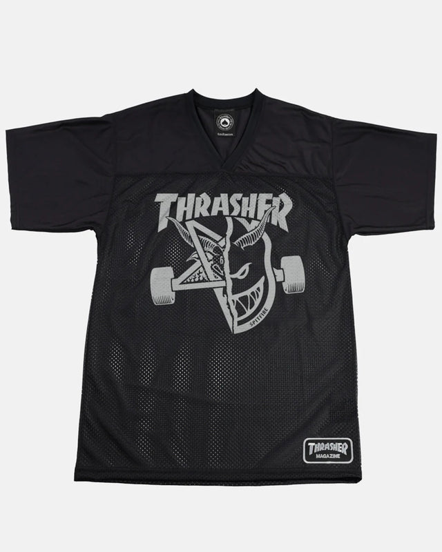 x Spitfire Thrash & Burn Football Jersey black Vorderansicht