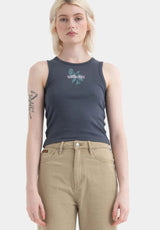 Dizzy Daisy Strip Tank slate Vorderansicht