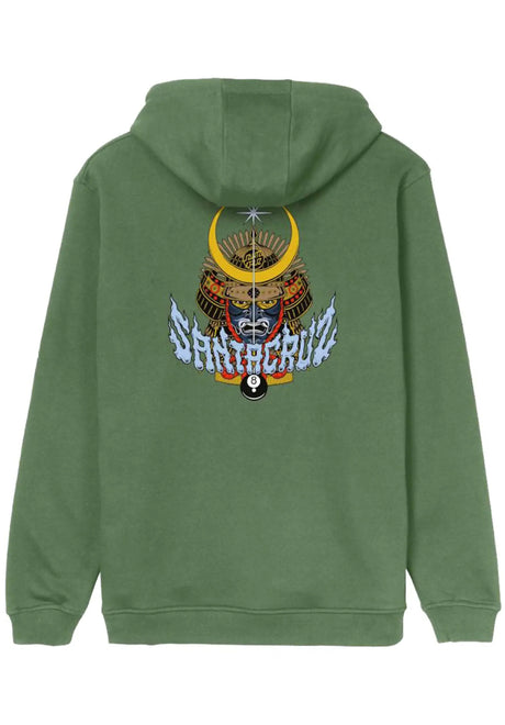 Santa-Cruz Winkowski 8 Ball Samurai Hoodie dillgreen – Vorderansicht