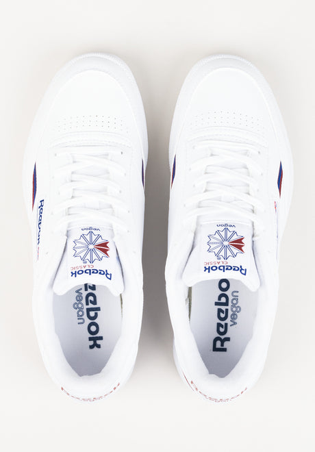 Club C 85 vegan white-classiccobalt-burgundy Closeup2