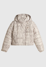 MTE Hillgate AOP Cropped Puffer taupemist Vorderansicht