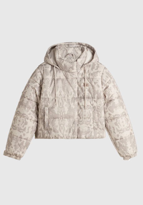 MTE Hillgate AOP Cropped Puffer taupemist Vorderansicht