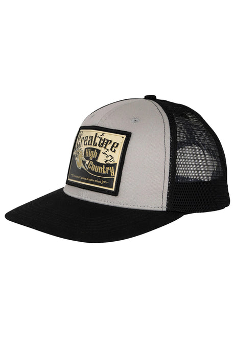 Creature High Country Mesh Trucker Low Unstructured Snapbac Cap black-offwhite – Vorderansicht