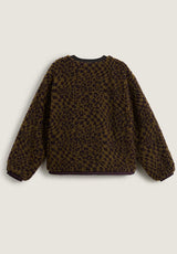 Suffolk Cheetah Check Pile Coat darkport Closeup1