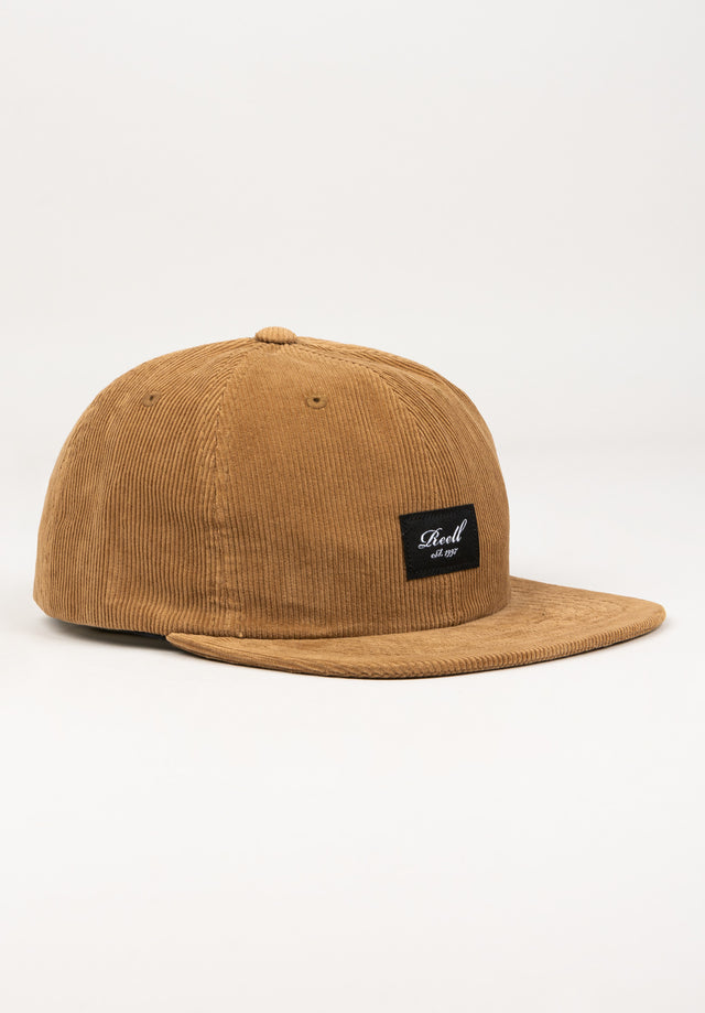 Flat 6-Panel Cap copperbrown-cord Vorderansicht