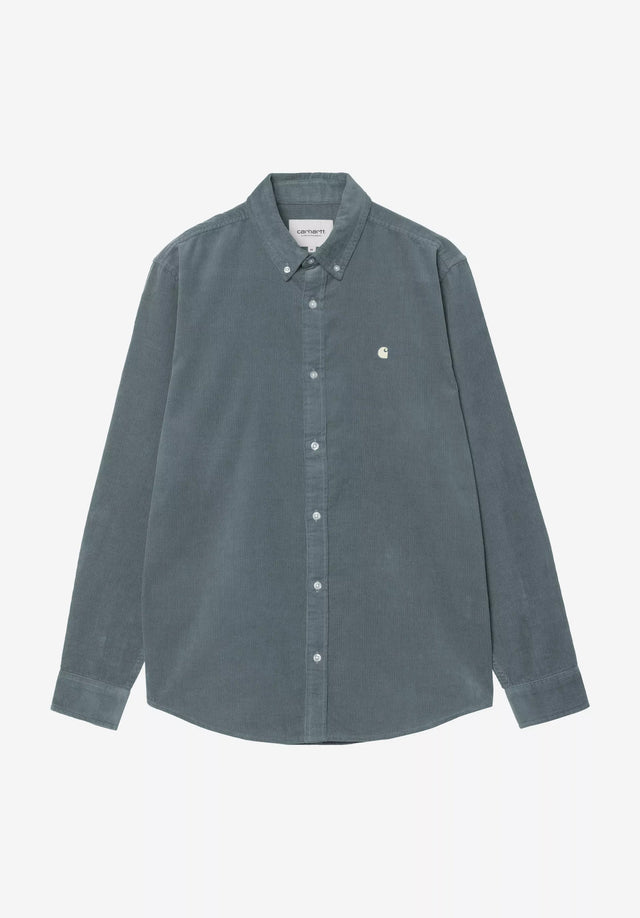 Madison Fine Cord Shirt cozyblue-wax Vorderansicht