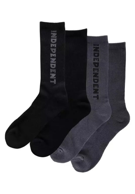 Independent Baseline Mid Crew 2-Pack Socken black-charcoal – Vorderansicht
