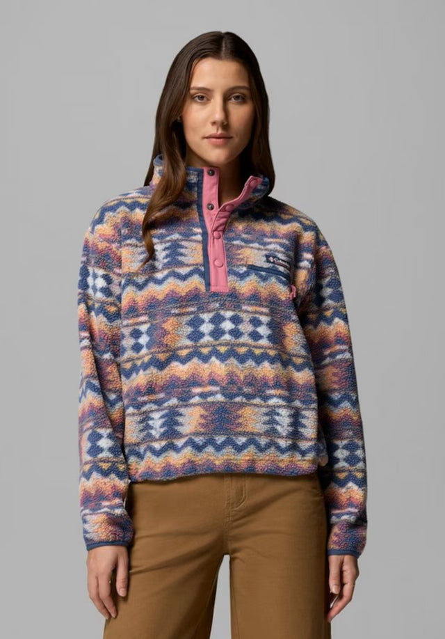 Helvetia II Printed Half Snap Fleece seasalt-retrotree Vorderansicht