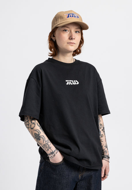 Moped black Rueckenansicht