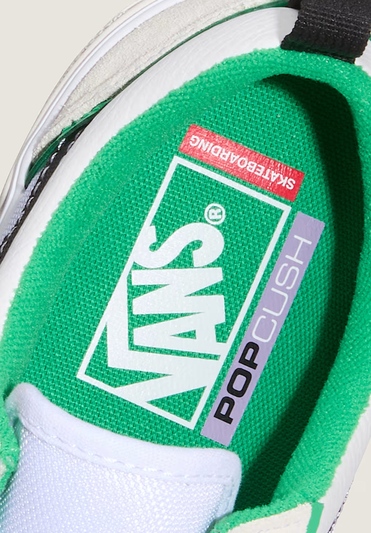 Skate Old Skool Wafflecup white-green Oberansicht