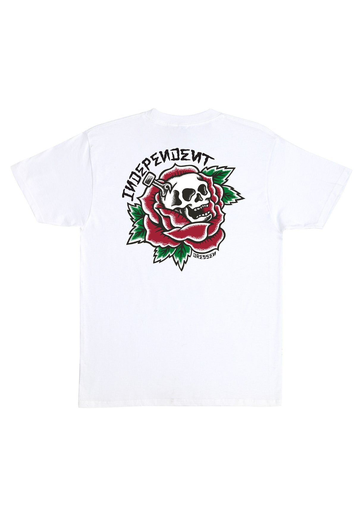 Dressen Skull Rose Heavyweight white Rueckenansicht