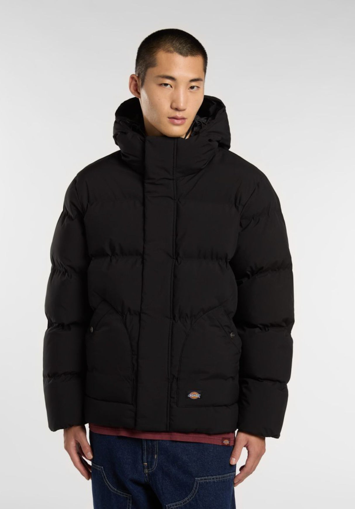 Eagleville Hooded Puffer black Vorderansicht