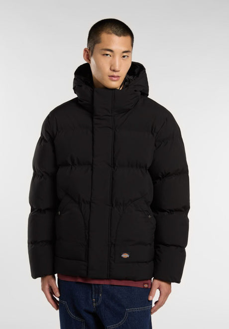 Eagleville Hooded Puffer black Vorderansicht