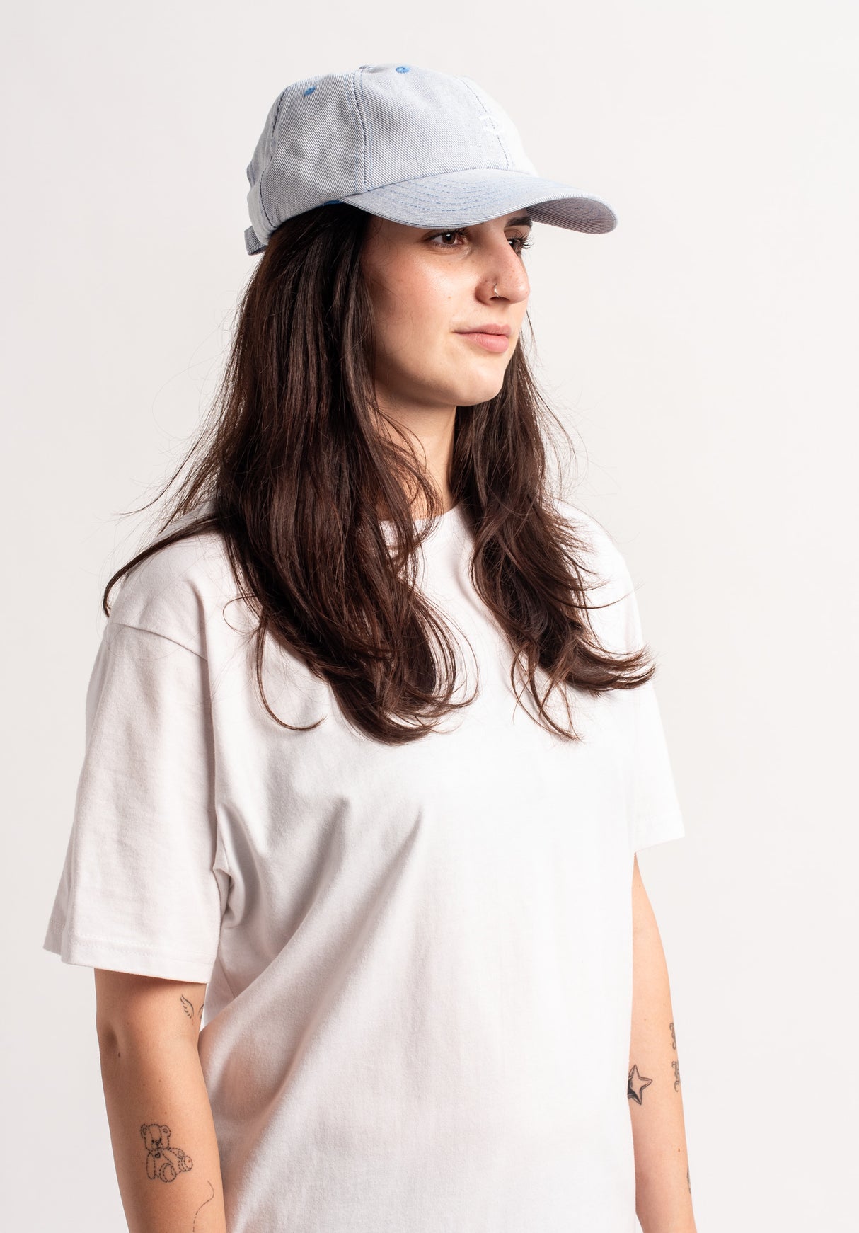 HXGN Icon Dad Cap sandybluefaded Closeup1