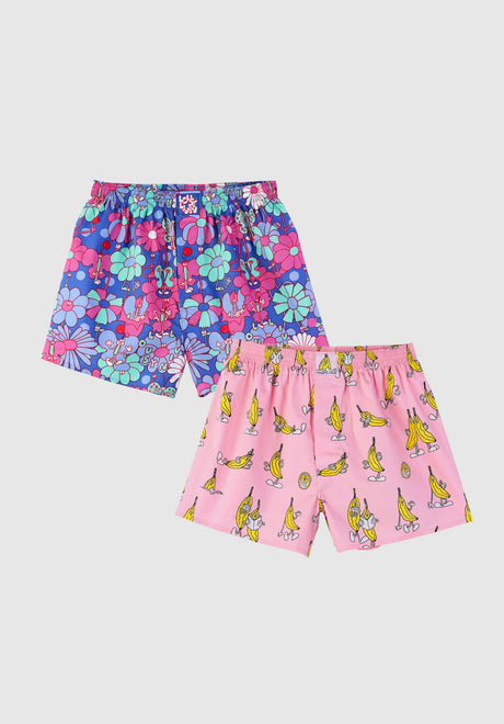 Lousy Livin Butterfly & Pink Banana Boxer (pink fly) pacco da 2 Lousy Livin Butterfly & Pink Banana Boxer (pink fly) pacco da 2