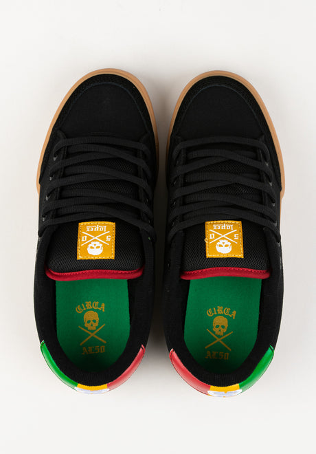 Lopez 50 black-rasta-gum Closeup2