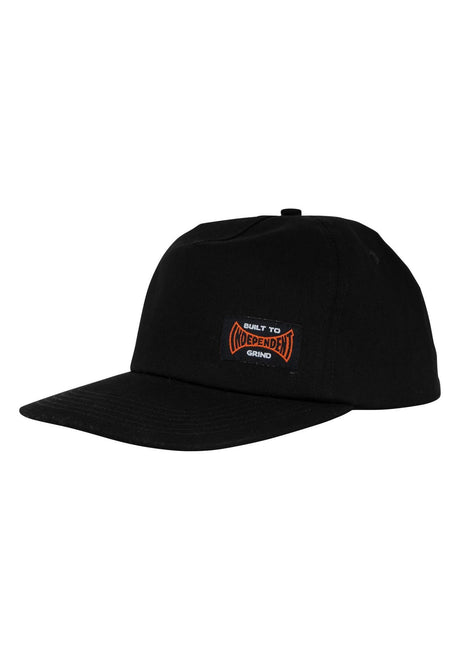 Independent Built To Grind 5-Panel Snapback Unstructured Cap black – Rückenansicht