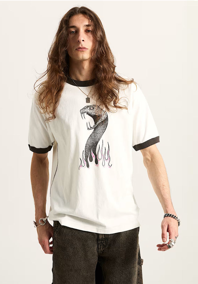 Skate Mike G Snake Flame Ringer marshmallow Vorderansicht