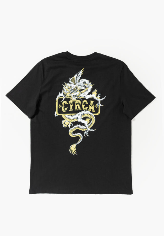 Golden Gragon Tee black Vorderansicht