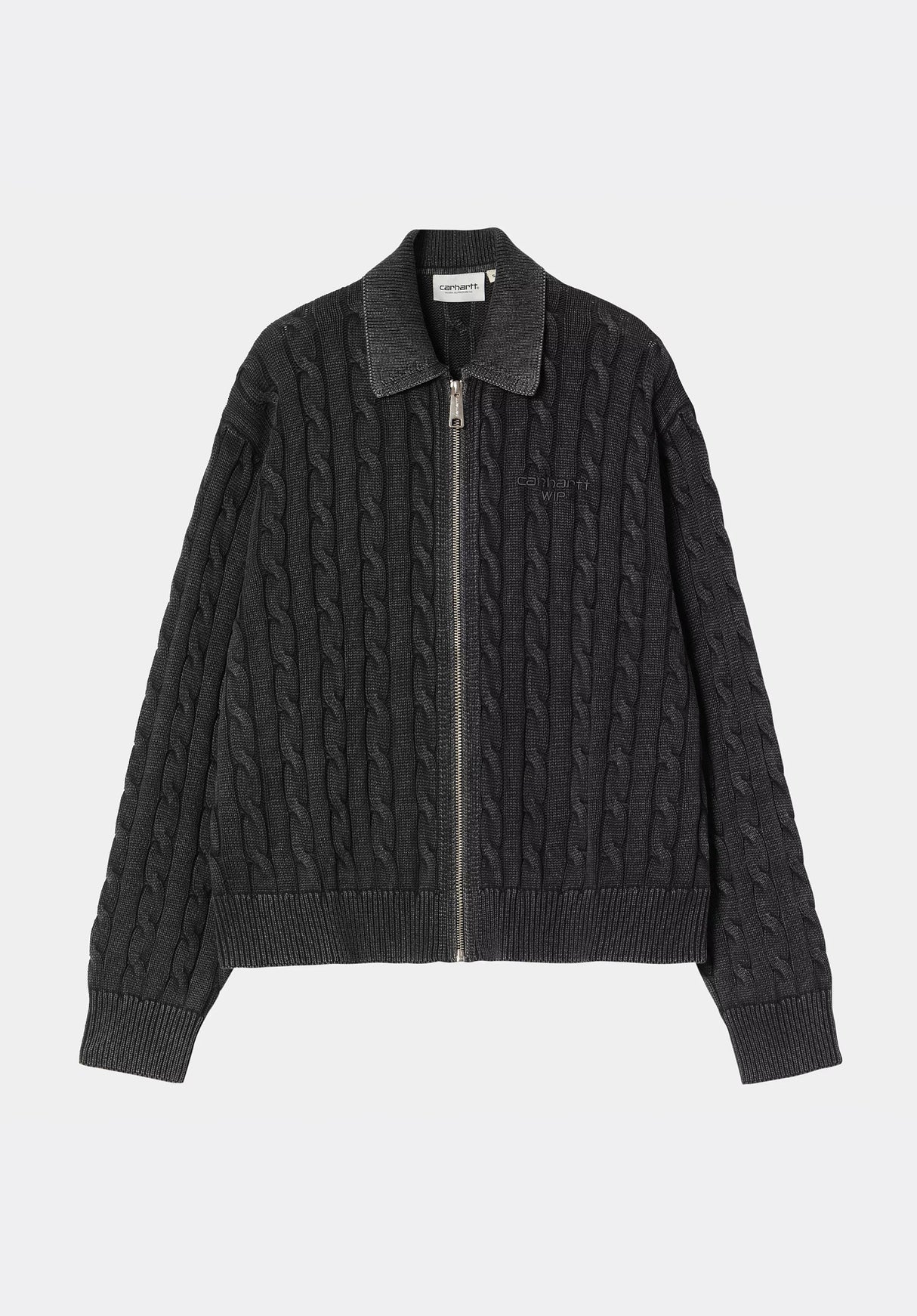 W Carter Sweater Jacket blackgarmentdyed Vorderansicht