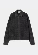 W Carter Sweater Jacket blackgarmentdyed Vorderansicht
