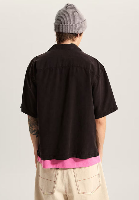 Vans Van Doren Tencel Check Camp Hemd-Kurzarm black – Rückenansicht