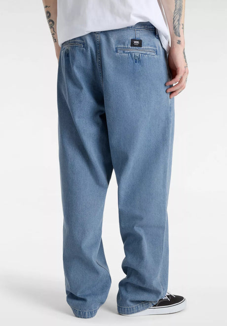 Authentic Chino Loose Pant stonewash-blue Rueckenansicht