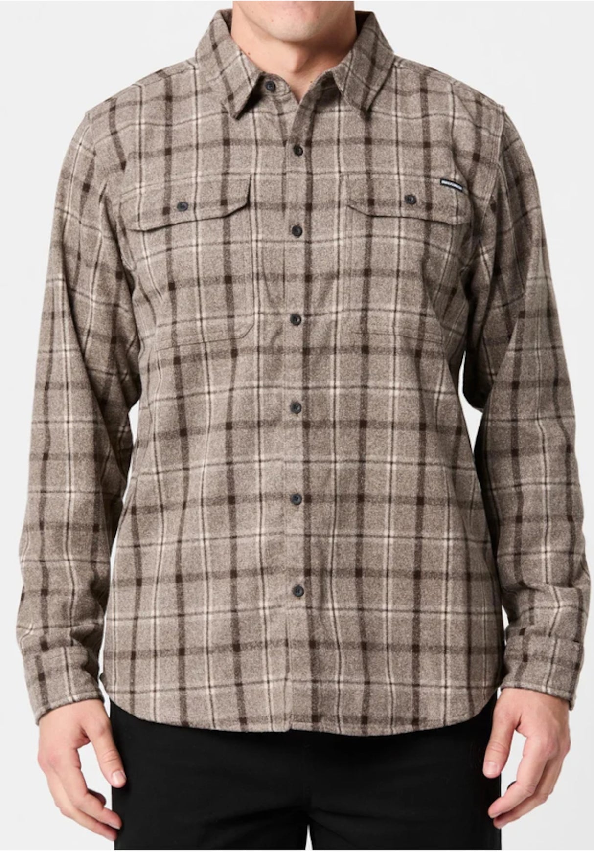 Belmont Flannel Top brown-black Vorderansicht