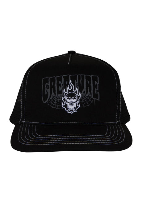 Bonehead 2 Relic Mesh Trucker 5-Panel structured black Closeup1