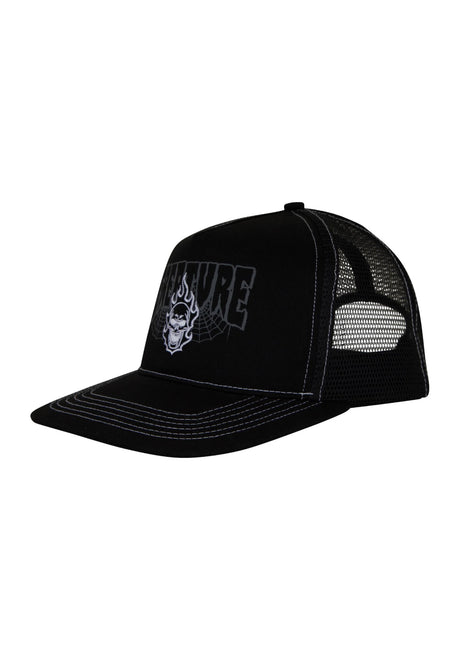 Bonehead 2 Relic Mesh Trucker 5-Panel structured black Vorderansicht