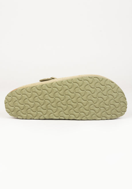 Boston Suede Leather Narrow fadedkhaki Closeup1