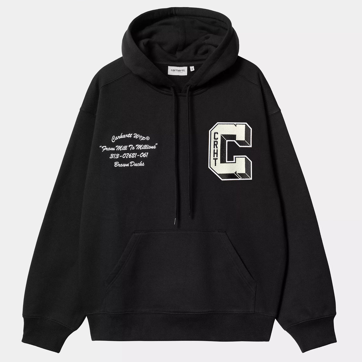 00'S Carhartt Active Jacket Duck Full Zip Hoodie Men's XXL cotton black type Vintage Second Hand