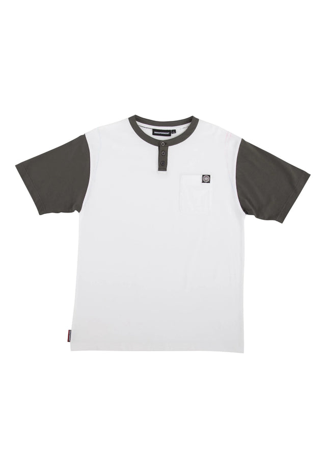 BTG Label Henley Top white-charcoal Vorderansicht