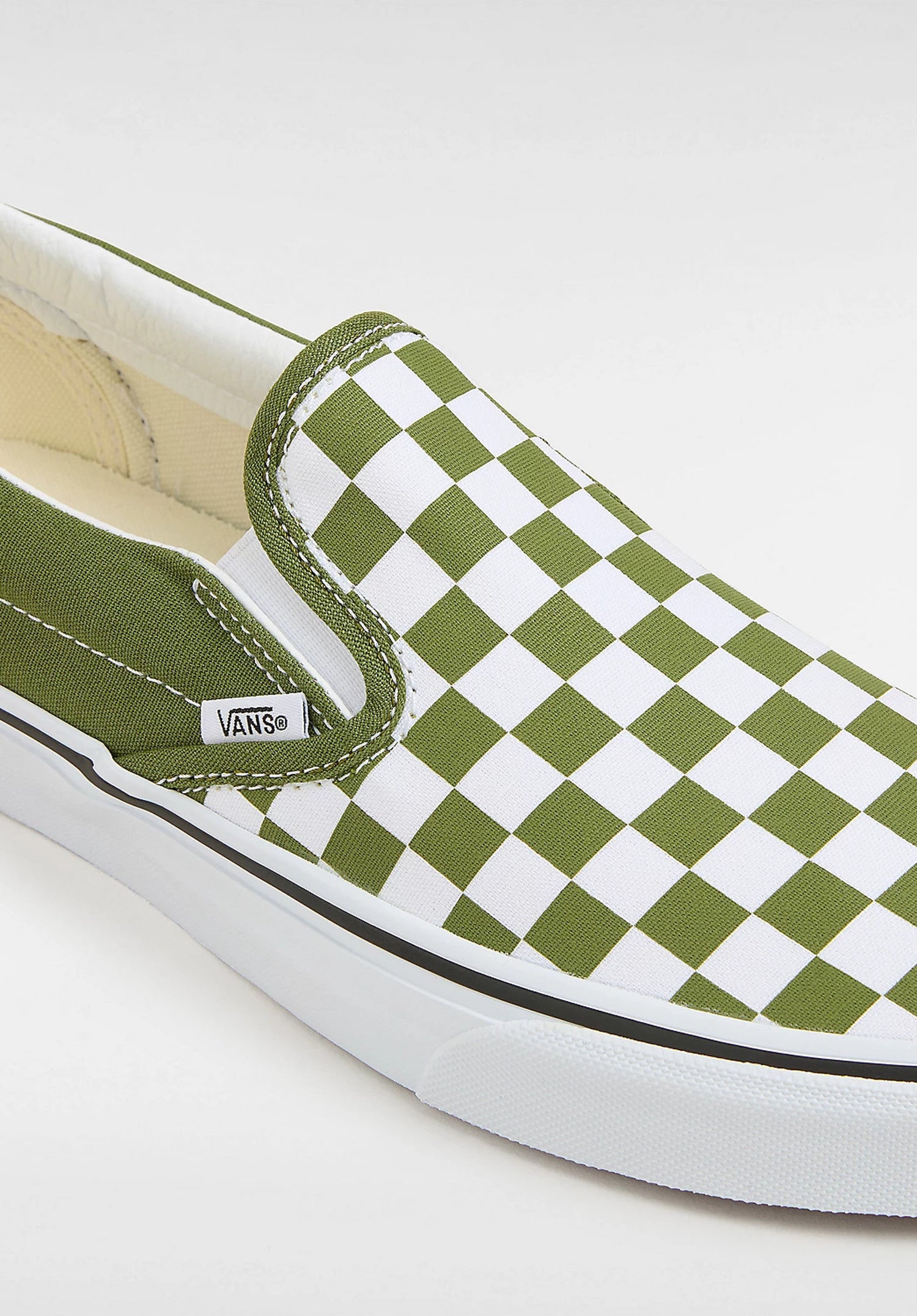 Classic Slip-On colortheory-checkerboard-pesto Closeup2 Zoom Image