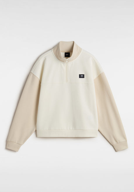 Colorblock Half Zip Mock marshmallow-oatmeal Vorderansicht