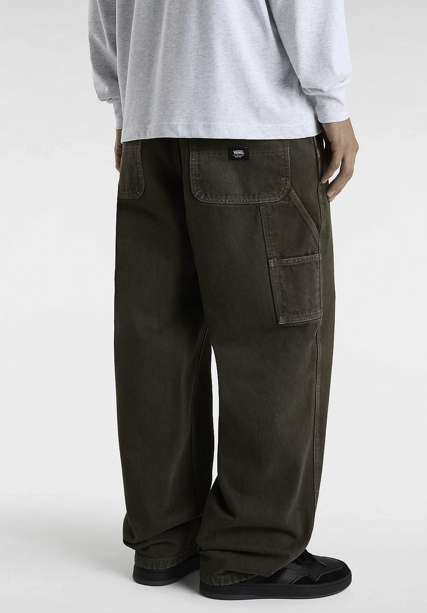 Drill Chore Carpenter Loose Denim turkishcoffee Rueckenansicht Zoom Image