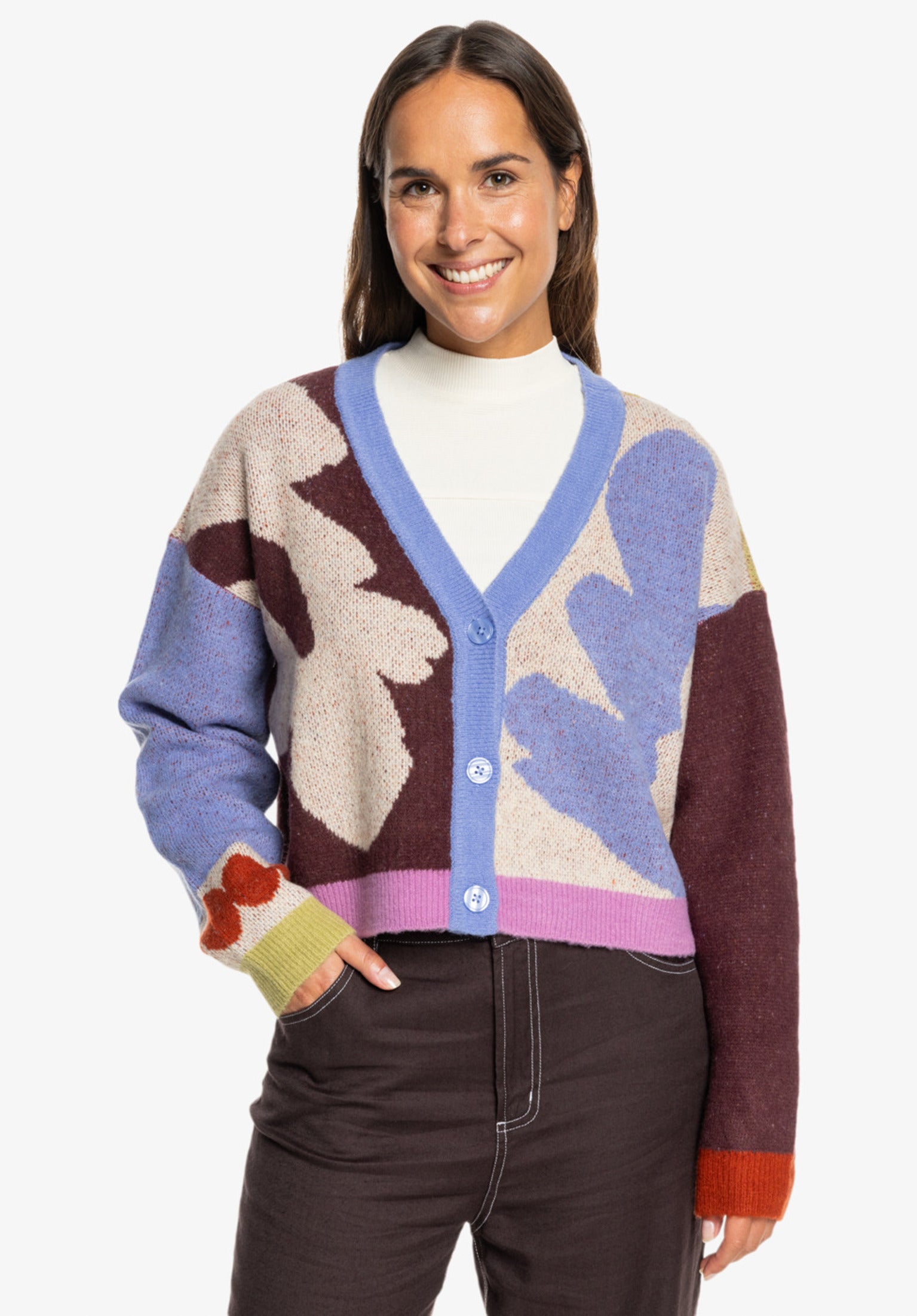 Gabrielle Cardigan RVCA Strickjacke in ecru für Damen – TITUS