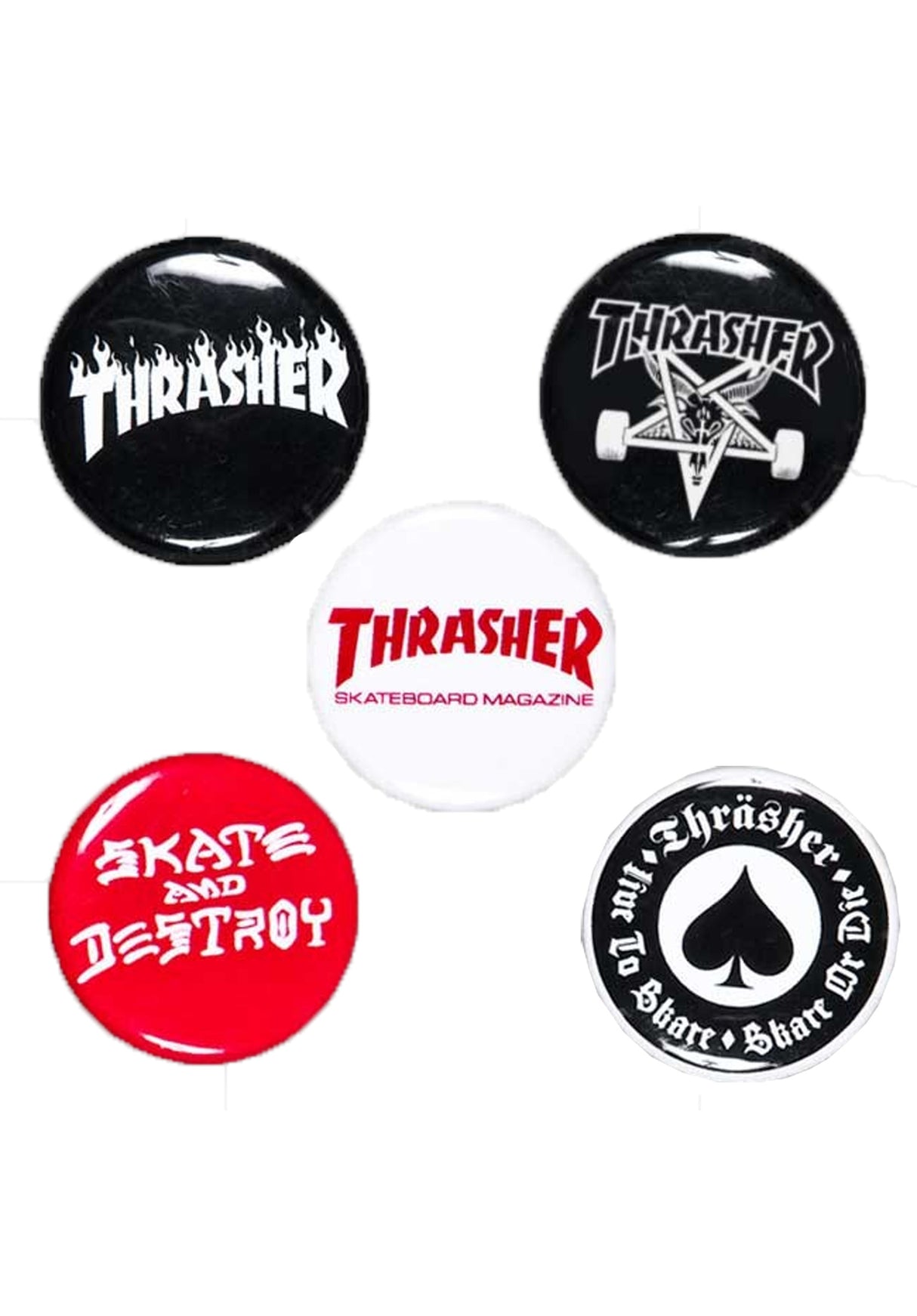 Logo-Buttons-5er no color Vorderansicht