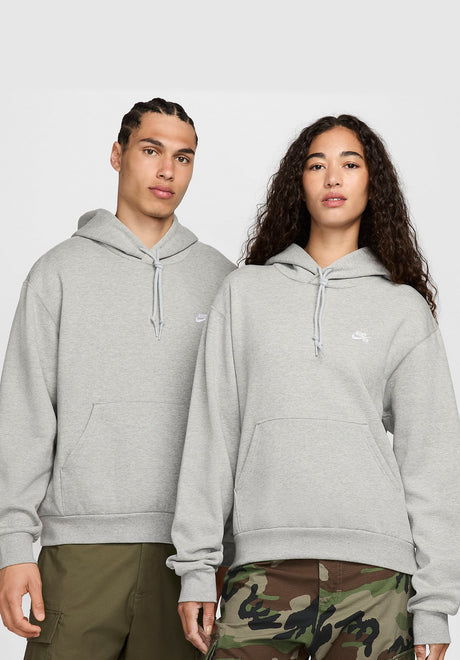 Nike SB Mini Icon Logo Hoodie darkgreyheather-white – Vorderansicht