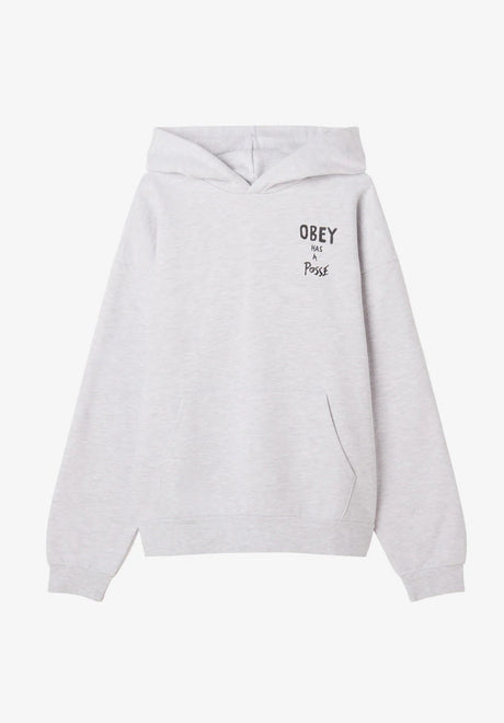 Obey Posse Extra Heavy Hood ashgrey Rueckenansicht