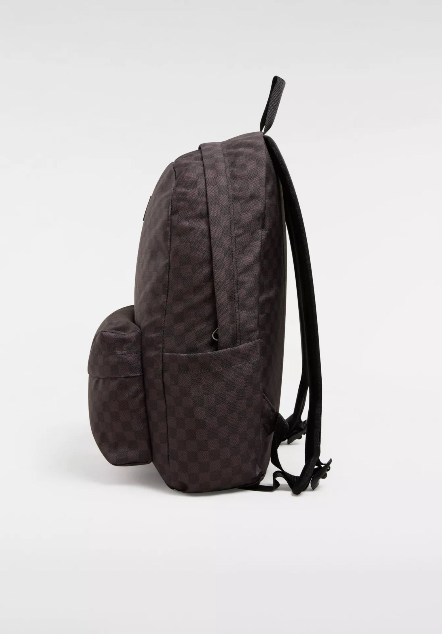 Old Skool Check Backpack Vans Rucksack in black charcoal fur c TITUS