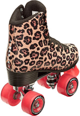 Quad Rollschuhe / Rollerskates leopard Rückenansicht