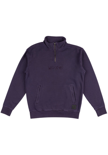 Scrawl Garment-Dyed Zip Fleece eggplant Vorderansicht