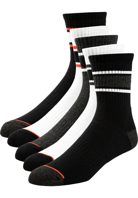 Triple Stripe Crew Socks 5 Pack assorted Vorderansicht