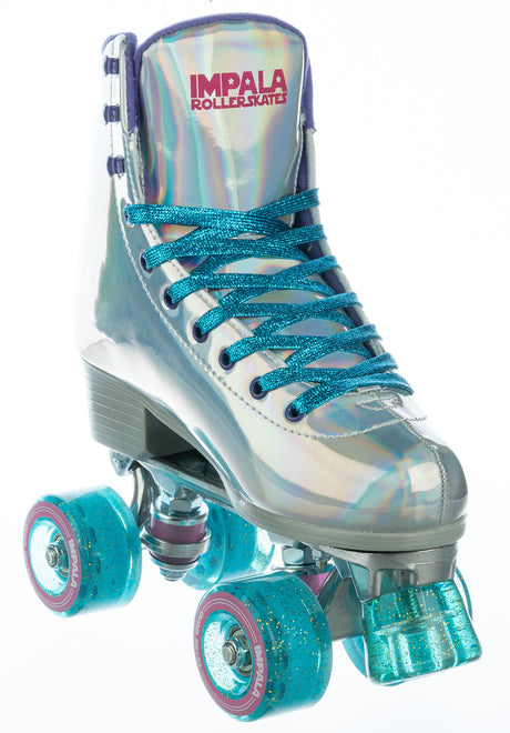 Quad Rollschuhe / Rollerskates holographic Rückenansicht