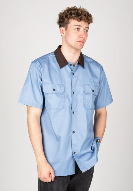 M Vincent Button Down gulfblue Vorderansicht