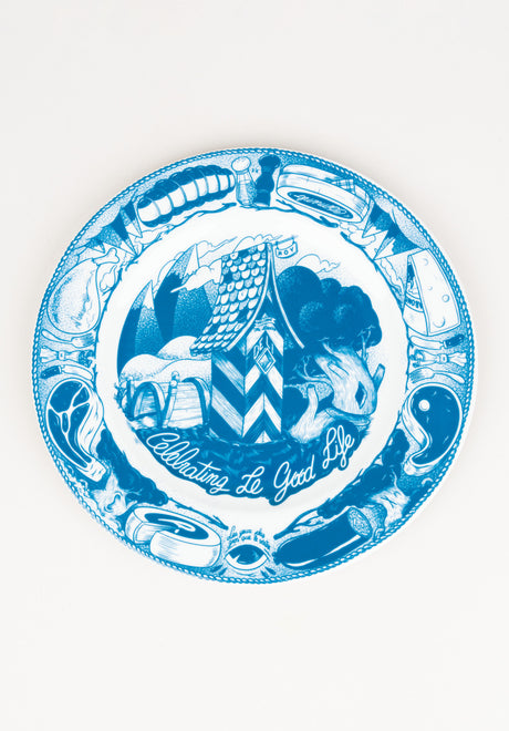 Good Life Plate blue Vorderansicht