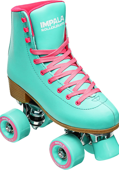 Quad Rollschuhe / Rollerskates aqua Rückenansicht