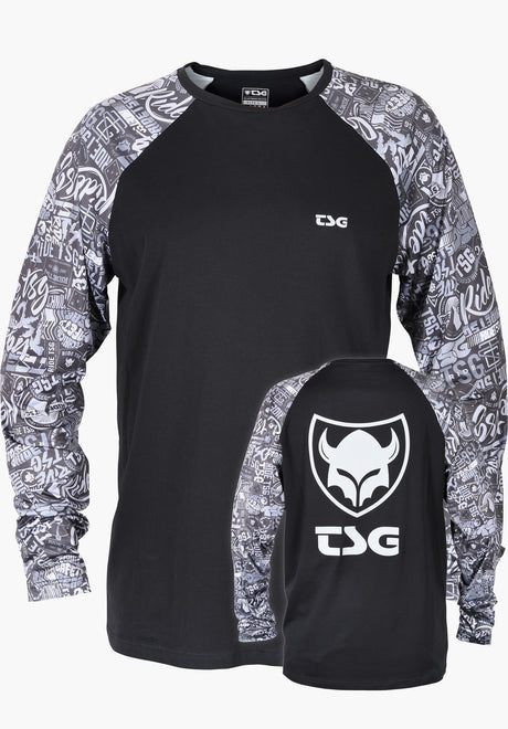 Stickersleeve Raglan black grey Vorderansicht